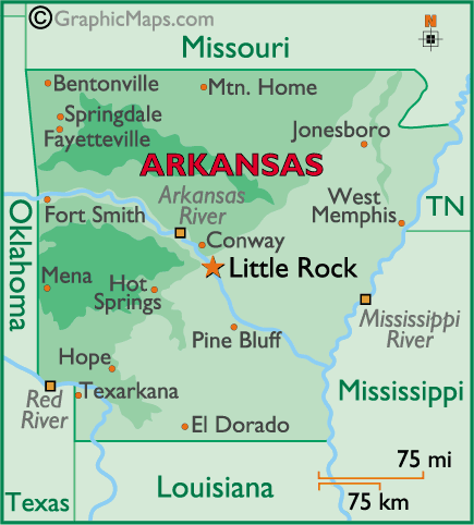 Arkansas  on Arkansas Map