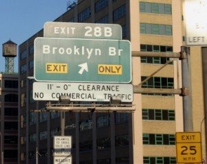 brooklyn bridge sign