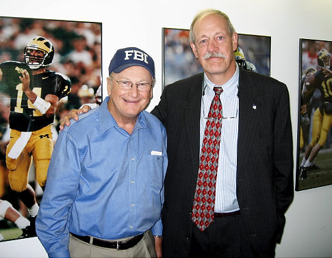 DESK EMAIL The author (right) Greg Stejsal and Michigan coach Bo Schembechler
