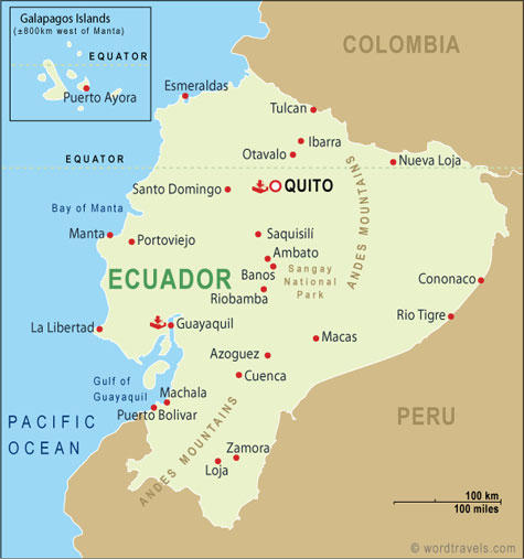 Ecuador colombia map
