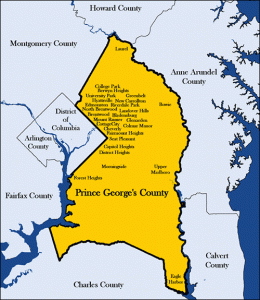 p.g. county map