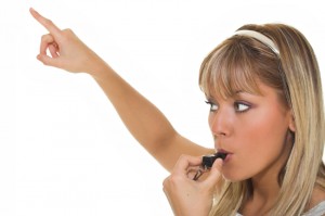 Woman with whistle
