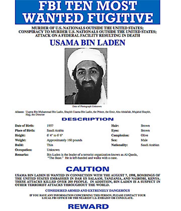 Details about   9/11 Bin Laden FBI Most Wanted Terrorists List Oct 11 2001 Collectible Newspaper 