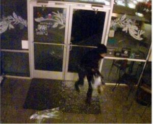 Suspect in vandalism of a Starbucks store in Albuquerque.