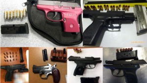 Firearms discovered by the TSA during the holiday travel period. Photo via TSA.