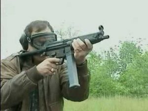 A Heckler & Koch MP5 10 mm, shown here, was stolen from the agent's car.