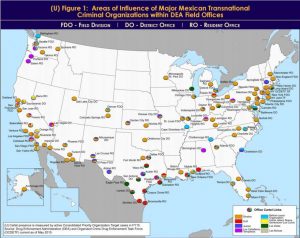 Map of cartels identified by the DEA.