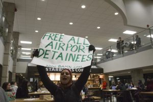 Protest at Wayne State University in Detroit. Photo by Steve Neavling.